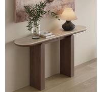 Mesa consola de madera rústica, mesa grande para entrada o sala de estar, elegante solución de almacenamiento, mide 140 x 35 x 85 cm