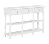 Mesa consola de MDF blanca 120x30x76 cm