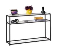 Mesa consola de metal/vidrio en negro - ( x ancho x ) 110 x 70 x 30 cm