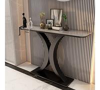 Mesa consola de piedra - Acento rectangular resistente a los arañazos, losa de roca de estilo italiano, arte de pared para entrada de porche