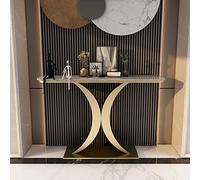 Mesa consola de piedra - Acento rectangular resistente a los arañazos, losa de roca de estilo italiano, arte de pared para entrada de porche