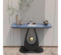 Mesa consola de piedra sinterizada, estante de almacenamiento minimalista para entrada de sala de estar, diseño semicircular moderno ultra estrecho para pasillos, 150 x 30 x 80 cm