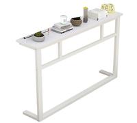 Mesa consola delgada con almacenamiento, estrecha detrás de la mesa del sofá, marco de acero resistente, mesa de entrada para pasillo, mesita de noche o cubierta de radiador (blanco, 180 x 20 x 80 cm)