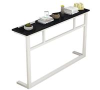 Mesa consola delgada con almacenamiento, mesa de sofá estrecha con marco de acero grueso, mesa de entrada para pasillo, mesita de noche, cubierta de radiador, color gris (120 x 80 x 20 cm)