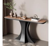 Mesa consola estrecha de lujo de acero al carbono, losa de roca de acero al carbono, perfecta para pasillo, dormitorio, sala de estar y vestíbulo, muebles elegantes y modernos para el hogar