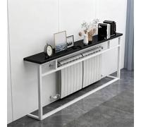 Mesa consola estrecha de madera con marco de metal de 80 cm de alto, estante de radiador para sala de estar y cocina, diseño delgado para ahorrar espacio, muebles modernos para el hogar