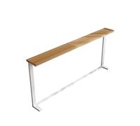 Mesa consola estrecha para pasillo con parte superior de madera y marco de metal, mesa auxiliar delgada para entrada de sala de estar, fácil de montar