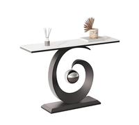 Mesa Consola Estrecha y Moderna con sobre de Losa de Roca Italiana de Lujo Ligero y Base Estable, Mesa de Recibidor para Pasillo, Vestíbulo y Salón(White,100 * 30 * 80cm)