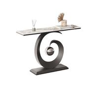 Mesa Consola Estrecha y Moderna con sobre de Losa de Roca Italiana de Lujo Ligero y Base Estable, Mesa de Recibidor para Pasillo, Vestíbulo y Salón(White1,120 * 30 * 80cm)
