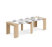 Mesa consola extensible en roble canadian y blanco artik 50-235x90 cm denis