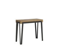Mesa consola extensible Rio Small Premium 90x40/196 cm con estructura antracita