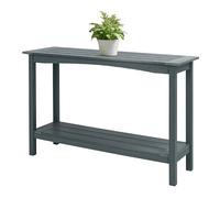 Mesa Consola Exterior 48'' con 2 Estantes Resistente a la Intemperie Mesa Auxiliar Estrecha Multifuncional de HIPS - Organizador para Entrada, Terraza, Jardín - Barra, Buffet y Soporte para Plantas