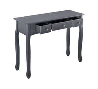 [en.casa] Mesa Consola con 3 cajones 78 x 100 x 35 cm Cómoda Armario Recibidor Vintage MDF/Pin Gris Oscuro