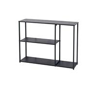 Mesa consola industrial moderna para cafetería, oficina, estilo de hierro forjado negro, mesa de pasillo estrecha
