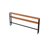 Mesa consola industrial para pasillo con 15/20 cm de profundidad, mesa auxiliar rústica estrecha para sala de estar, entrada, pasillo, 2 estantes para almacenamiento