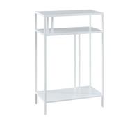 Mesa consola kumlinge con 2 estantes estructura de acero 85 x 55 x 30 cm - blanco [en.casa]