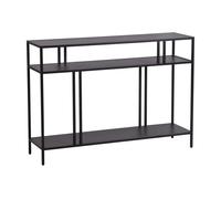 Mesa consola kumlinge con 2 estantes estructura metálica 78 x 110 x 30 cm - negro [en.casa]