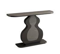 Mesa Consola Moderna con una Creativa Base de Metal, Mesa de Sofá Detrás del Sofá, Consola de Entrada Industrial, para Vestíbulo Pasillo Sala de Estar(Black 4,150cm/59in)