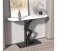 Mesa Consola Moderna con Una Creativa Base de Metal, Mesa de Sofá Detrás del Sofá, Consola de Entrada Industrial, para Entrada Vestíbulo Pasillo Sala de Estar(Black 1,120cm/47.2in)