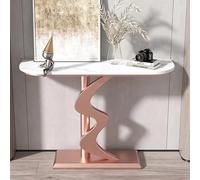 Mesa Consola Moderna con Una Creativa Base de Metal, Mesa de Sofá Detrás del Sofá, Consola de Entrada Industrial, para Entrada Vestíbulo Pasillo Sala de Estar(Pink,80cm/31.5in)