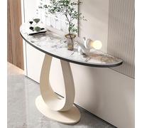 Mesa consola moderna de mediados de siglo con base de metal resistente, elegante acento de sofá para decoración de sala de estar y pasillo