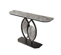 Mesa consola moderna, Mesa Consola Estrecha y Larga en la Zona de Entrada, Mesa Auxiliar de Entrada con Tablero de mármol, Mesa Alta y Estrecha para Recibidor, Sala de Estar, Pasillo(Black E,150cm/59i
