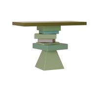 Mesa consola para entrada, mesa consola de 47 pulgadas, mesa de sofá de granja de madera con base creativa, mesa de vestíbulo para pasillo, sala de estar, mesa de sofá de entrada (verde)