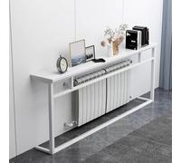 Mesa consola para sala de estar, mesa de sofá sobre radiador, marco de acero, espacio pequeño para vestíbulo y pasillo, 35 pulgadas de altura, 63 x 8 pulgadas