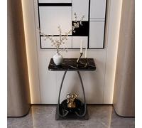 Mesa consola rectangular moderna con efecto mármol y estructura de metal, pequeña mesa auxiliar sencilla para sala de estar, ideal para pasillo, recibidor, entrada(Type K,50x30x75cm/19.7x11.8x29.5in)