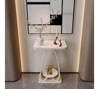 Mesa consola rectangular moderna con efecto mármol y estructura de metal, pequeña mesa auxiliar sencilla para sala de estar, ideal para pasillo, recibidor, entrada(Type B,50x30x75cm/19.7x11.8x29.5in)