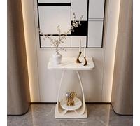 Mesa consola rectangular moderna con efecto mármol y estructura de metal, pequeña mesa auxiliar sencilla para sala de estar, ideal para pasillo, recibidor, entrada(Type D,50x40x75cm/19.7x15.7x29.5in)