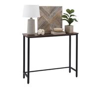 Relaxdays Mesa consola delgada Estilo industrial marrón oscuro,negro