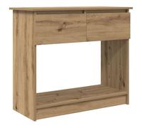 Mesa Consola Roble Artesanal vidaXL 85,5x38,5x74,5 cm, 2 Cajones, Mesa de Recibidor, Mesa Consola de Pasillo