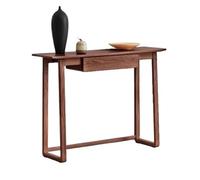 Mesa consola rústica con cajón para sala de estar o pasillo, mesa de sofá estrecha con acabado de madera marrón y estante de almacenamiento