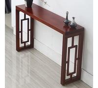 Mesa consola rústica de madera para entrada de sala de estar, 140 x 30 x 75 cm, color marrón oscuro
