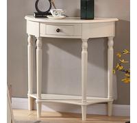 Mesa consola semicircular con cajón y estante para entrada y sala de estar