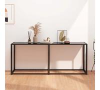 Mesa consola vidrio templado negro 180x35x75,5 cm