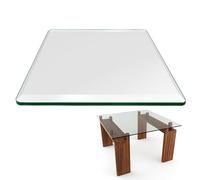 Mesa cuadrada de cristal para mesa de café, 50 x 50 cm, 80 x 80 cm, repuesto de 8 mm de grosor, cristal transparente, fácil de limpiar (75 x 75 cm)