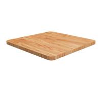 Mesa cuadrada de madera maciza de roble, marrón claro, 50 x 50 x 2,5 cm, bandeja barnizada para mesa baja, bar, consola, estantería, ideal para casa, restaurante, café