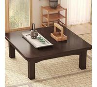 Mesa cuadrada de madera maciza, mesa baja japonesa resistente para sala de estar y comedor minimalista, perfecta para espacios pequeños, 80 x 80 x 52 cm, asiento de suelo