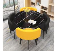 Mesa da Comedor Cocina y Sillas con Tablero de Piedra, Mesa de Conferencias Balcon para Oficina y el Café(5)