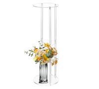 Mesa de 3 niveles, moderna Clear Acrylic End Table, pequeña mesa acrílica de noche, compacta cara, Clear Nightstand for Bedroom, Multi-Purpose Acrylic Mesa, Stylish Storage Solution