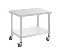 Mesa de acero inoxidable con ruedas - PREMIUM - 70 x 100 cm - 155 kg - Royal Catering