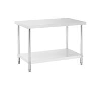 Royal Catering RCAT-120/70-NW Mesa de Trabajo de Acero Inoxidable (120 x 70 cm, Capacidad de Carga 250kg, Pies Ajustables, Acero Inoxidable)