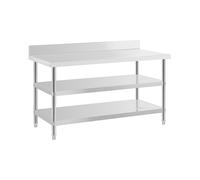 Mesa de acero inoxidable - ECO - 150 x 70 cm - 500 kg - estante intermedio - Royal Catering
