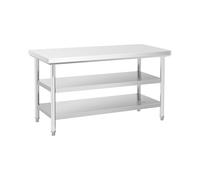 Mesa de acero inoxidable - ECO - 150 x 70 cm - 500 kg - estante intermedio - Royal Catering