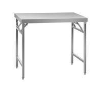 Royal Catering Mesa De Trabajo Plegable En Acero Inoxidable RCAT-100/60KE (Superficie de Trabajo de 60 x 100 cm, Capacidad de Carga 200 kg)