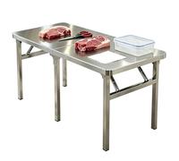 Mesa de acero inoxidable para preparación y trabajo de alimentos, varios tamaños opcionales, isla de cocina, banco de trabajo comercial de metal para exteriores, restaurante, cocina(100x70x55cm)