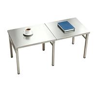 Mesa de Acero Inoxidable para preparación y Trabajo, Isla de Cocina, Mesa de Metal Comercial Resistente con certificación NSF, Mesa Plegable para Restaurante, Mesa de Comedor Rectangular (12