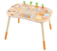 Mesa de actividades de madera Centro de actividades para bebés Juguetes Montessori, Mesa para niños pequeños, Niño pequeño, Sensorial Montessori 6 en 1 para niños pequeños de 1 a 3 años, Juguete de m
